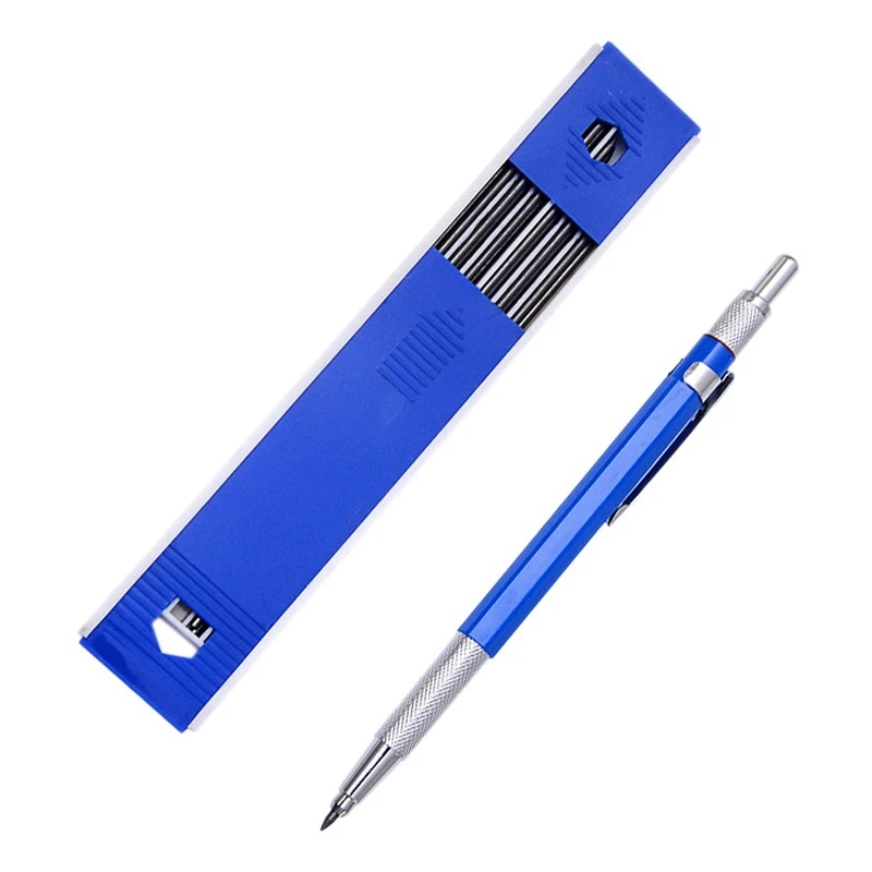 

2.0mm Mechanical Pencil Lead Pencil for Draft Drawing Carpenter Crafting Art Sketching with 12 Pcs Refill - Blue