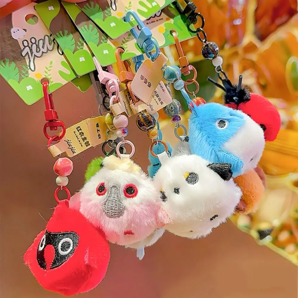 

PP Cotton Lifelike Plush Bird Keyring Collection Fluffy Cartoon Animals Backpack Pendant Comfortable Hanging Bird Plush Keychain