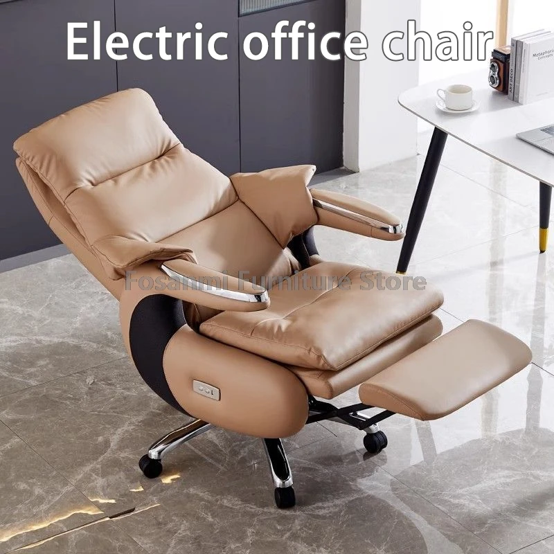 Silla de oficina ejecutiva ergonómica con reposapiés y asiento giratorio, respaldo ajustable en ángulo y silla de ordenador de altura ajustable