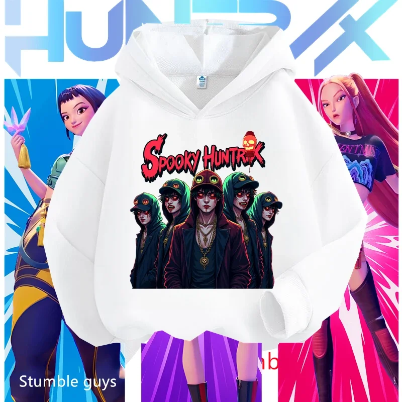 

Boys Kpop Demon Hunters Kids Tracksuit Halloween Sweatshirt Warm Soft Comfortable Anime Print Comfortable Pullover​