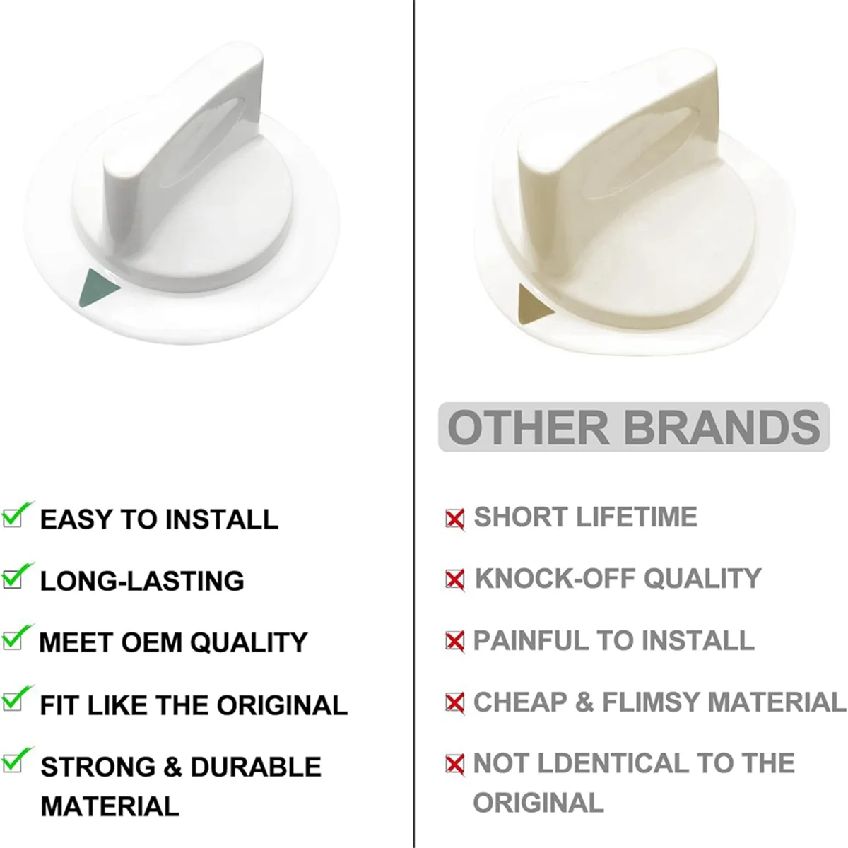 WE1M652 Dryer Timer Knob with Reinforced Metal Sleeve Protection for G-E Hot-Point Dryer - Replaces AP3995164 PS1482196