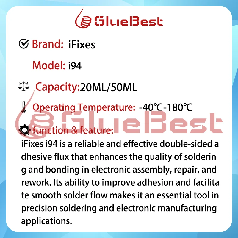 iFixes i94 양면 접착 플럭스 (납땜 및 전자 제품용) 정품