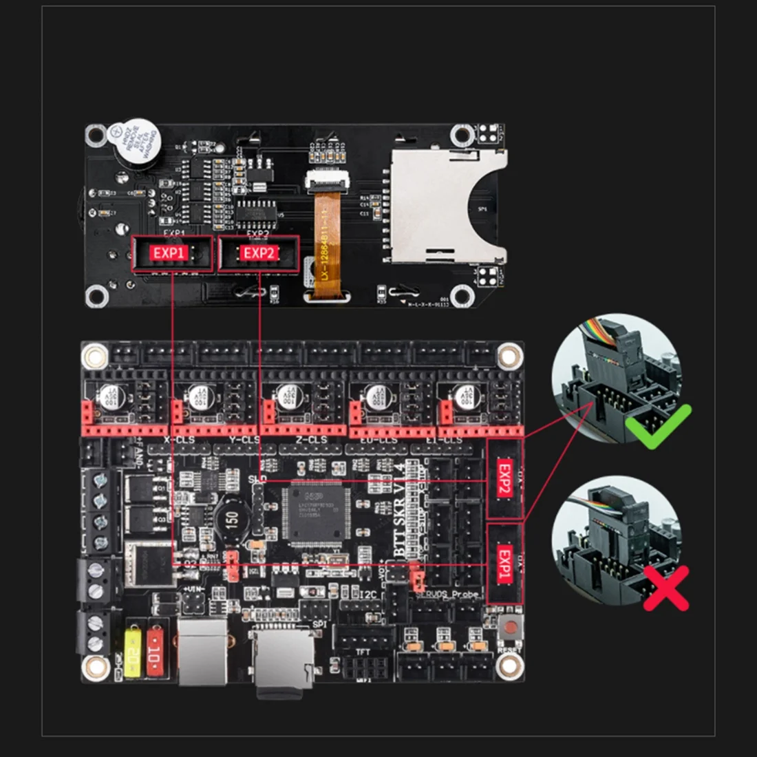 MKS Mini12864 V3 إدراج بطاقة SD الجانب LCD شاشة عرض ذكية أجزاء طابعة ثلاثية الأبعاد لـ MKS Robin Nano V2/3 GenL Mini 12864