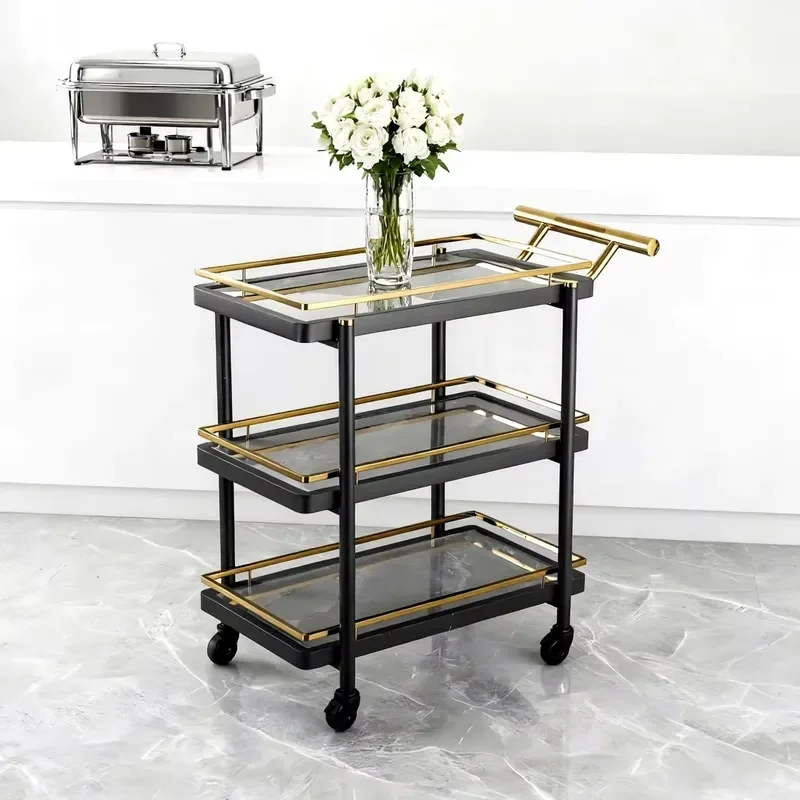 3 Tier Stainless Steel Serving Cart Commercial Kitchen Trolley for Hotel Restaurant Catering Food Service Utility Wagon with