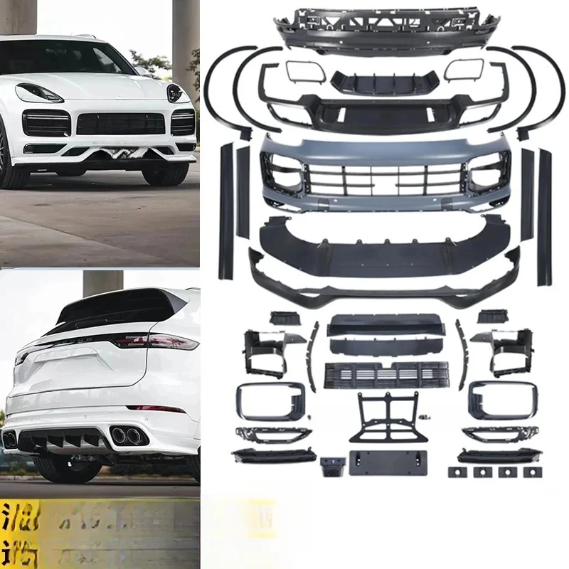 High Quality Turbo Style Body Kit Surround Front Rear Bumper Hood Eyebrow Door Trim For Porsche Cayenne 9Y0 2018-2023