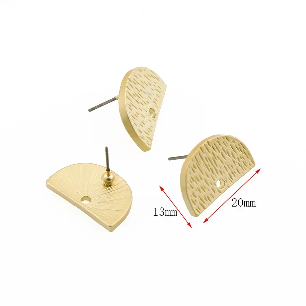 10Pcs DIY Earrings Setting Matt Golden Square Hollow Star Stud Earrings Connectors Earrings Base for Jewelry Making Accessories