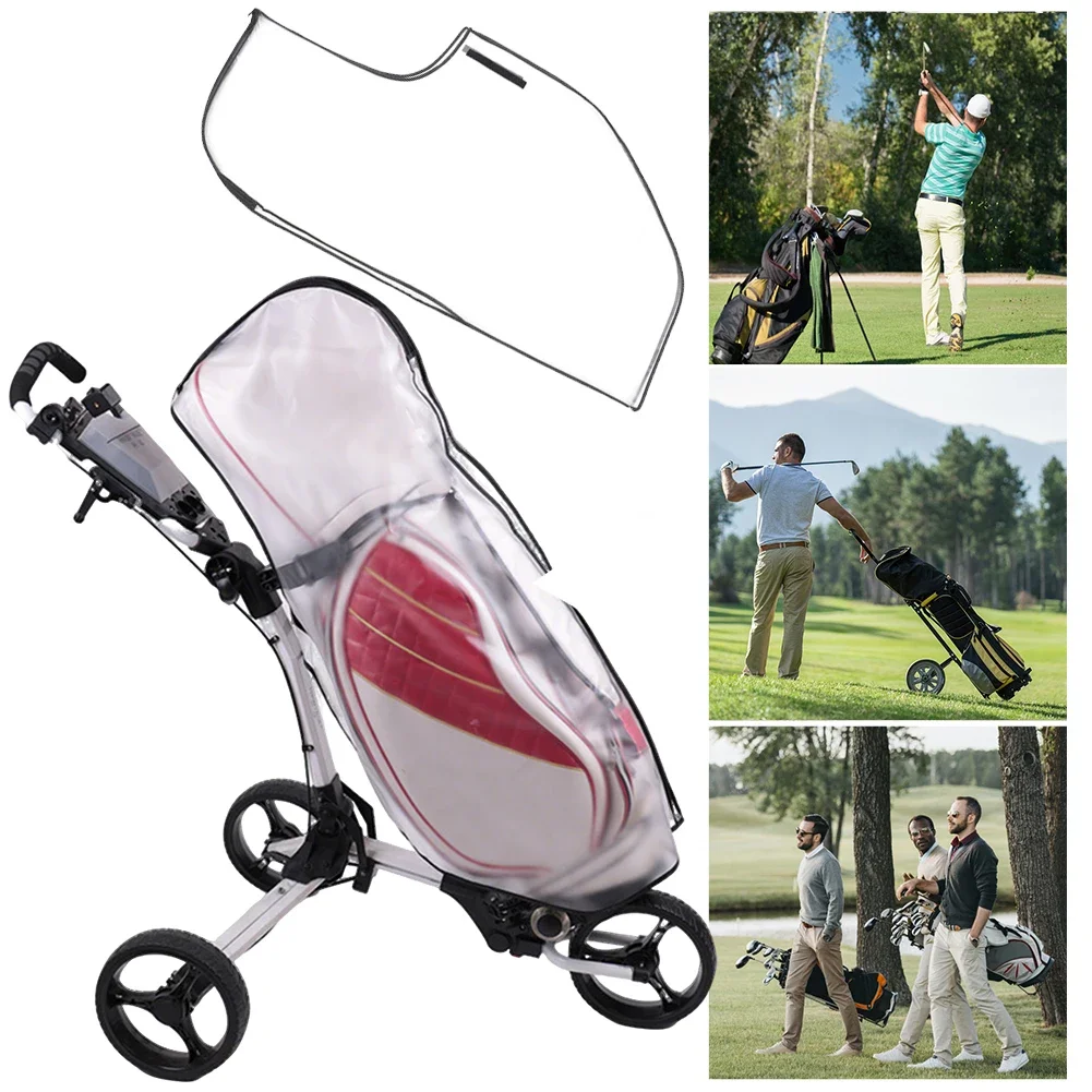 PVC Golf Bag Rain Cover Transparent  Clear Golf Cart Travel Bag with Hood Golf Bag Protector Outdoor Sporting Supplies