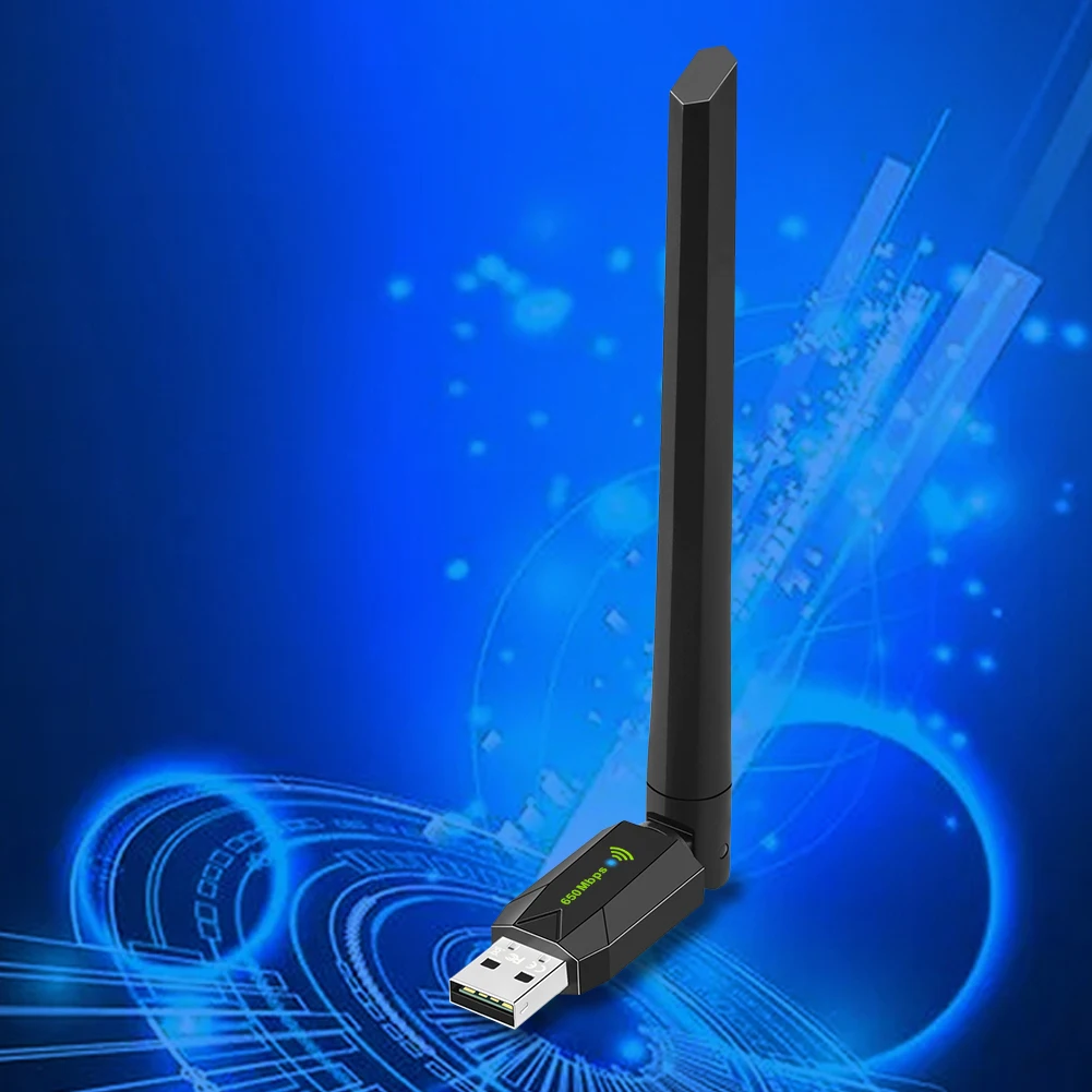

650Mbps Wireless Network Card Free Drive Dual Band 2.4G 5Ghz USB WiFi Receiver with Antenna WiFi Dongle Adapter for PC Comp