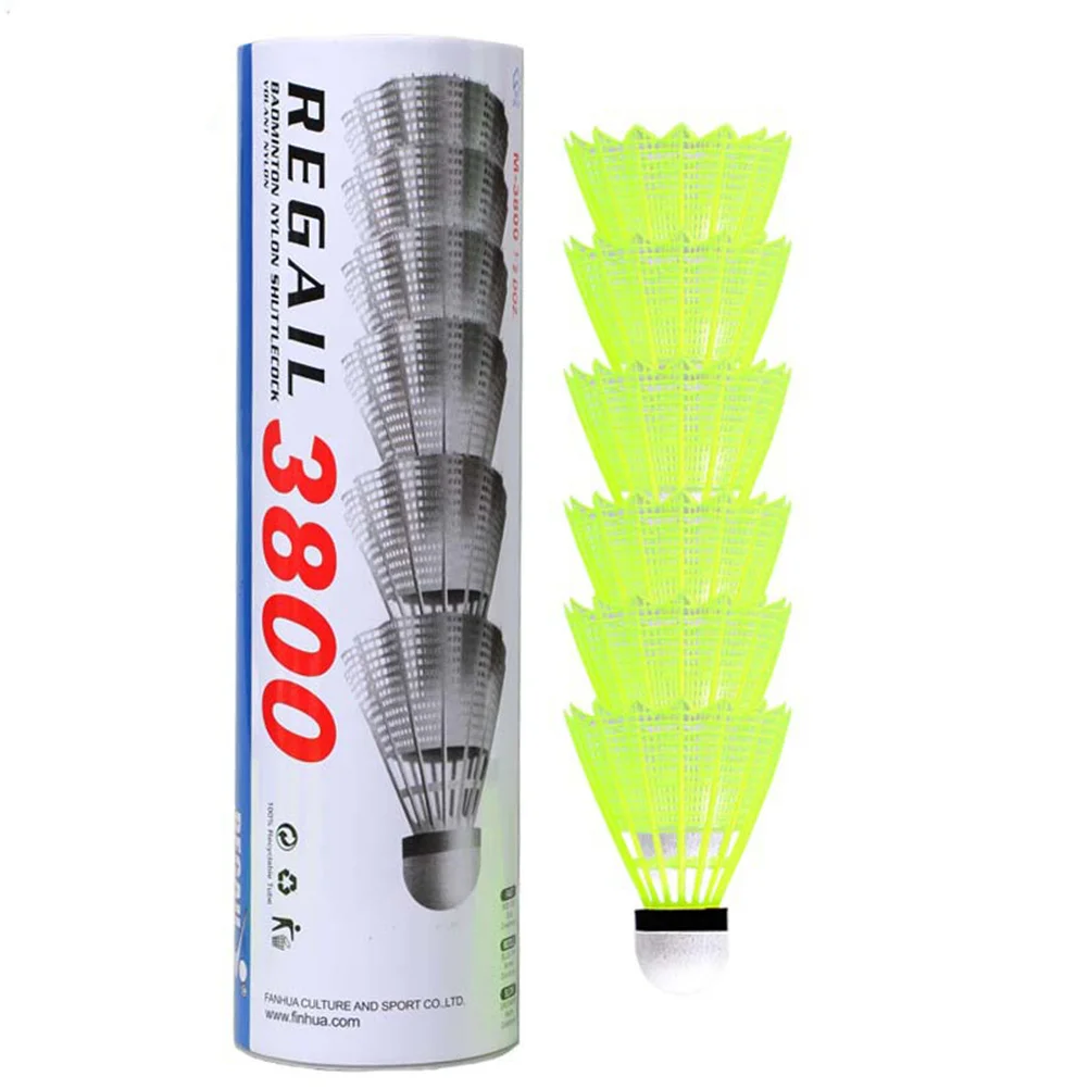 

6pcs Outdoor Shuttlecocks Nylon Badminton Birdies For School Sports Training Practice Premium Durability Round Cork Tip