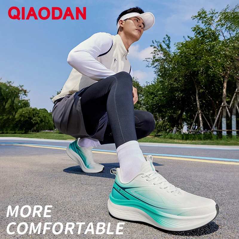 QIAODAN QS 5v2 Shock Absorption Sneakers 2025 Men's Mesh Breathable Comfortable Soft-soled Running Shoes QXB023253204