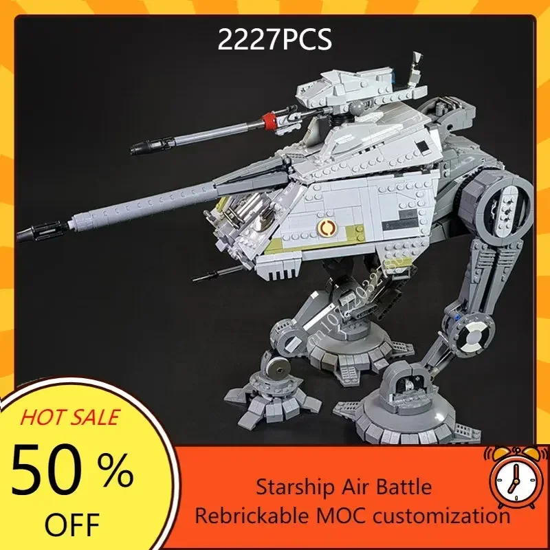 Bloques de construcción para niños, juguete de ladrillos para armar arma de guerra espacial, Andador de AT-AP MOC, modelo de batalla de nave espacial, ideal para regalo