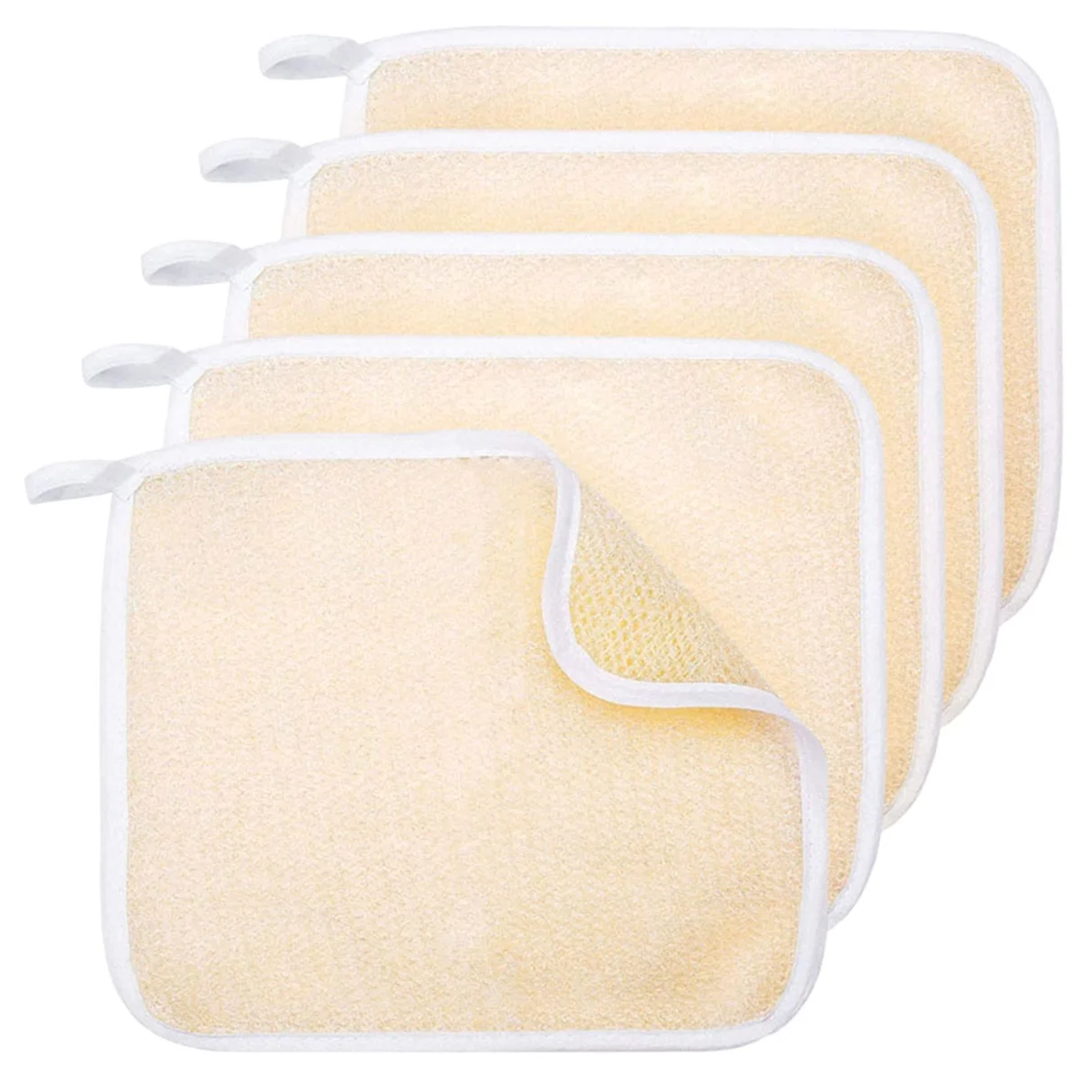 5 Pieces Bath Exfoliating Face and Body Wash Cloths Towel Weave Bath Cloth Exfoliating Scrub Cloth Massage Bath Cloth