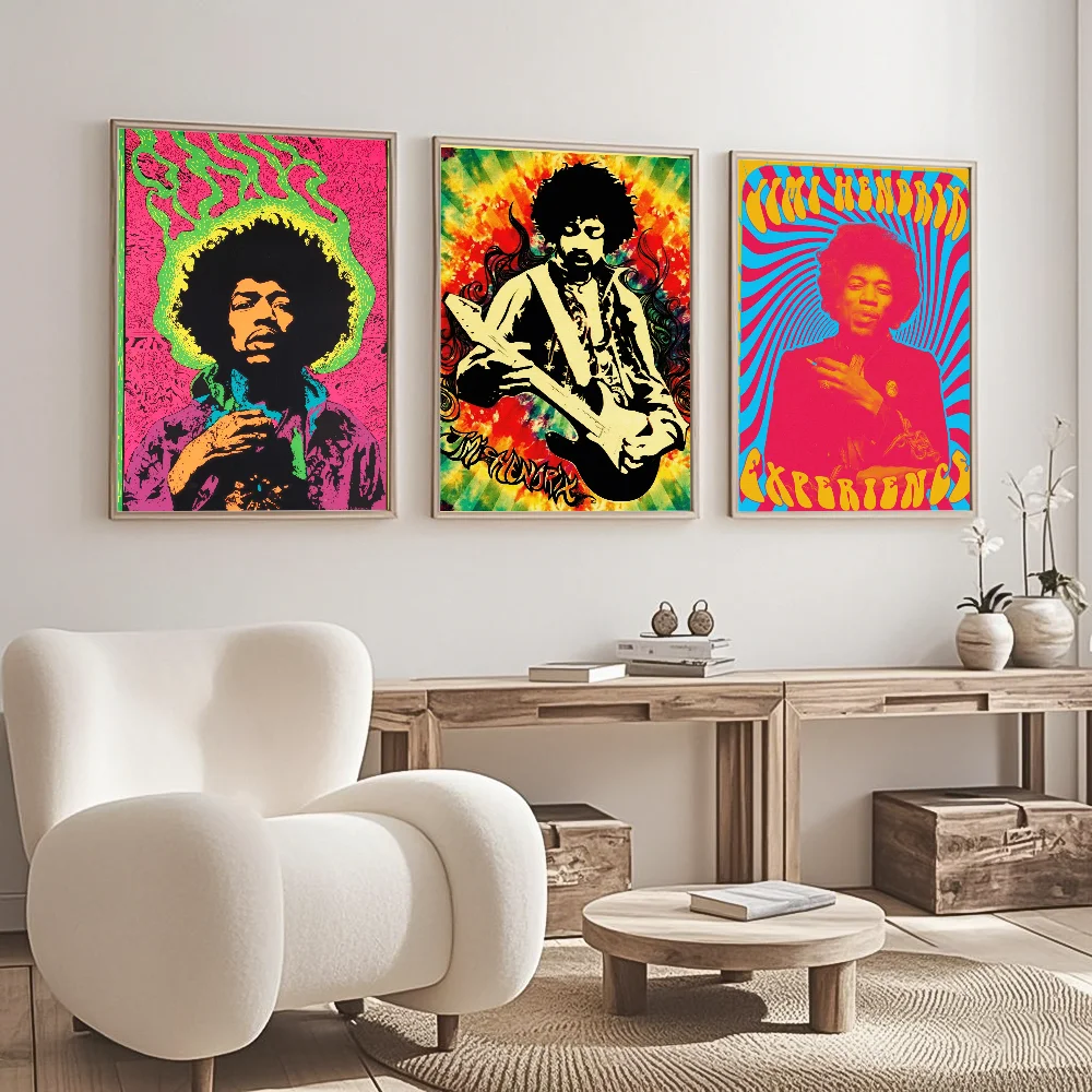 J-ジミ・ヘンドリックス クラフト・ペーパー・ポスター 高品 - Musical Instrument Poster のレビューと価格