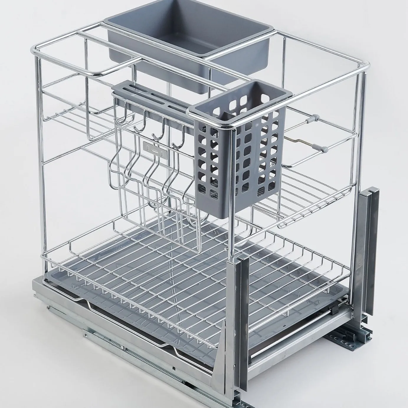 Factory Direct 2026 Nano dry plated cabinet large capacity condiment pull-out basket production seasoning baske storage baskt li