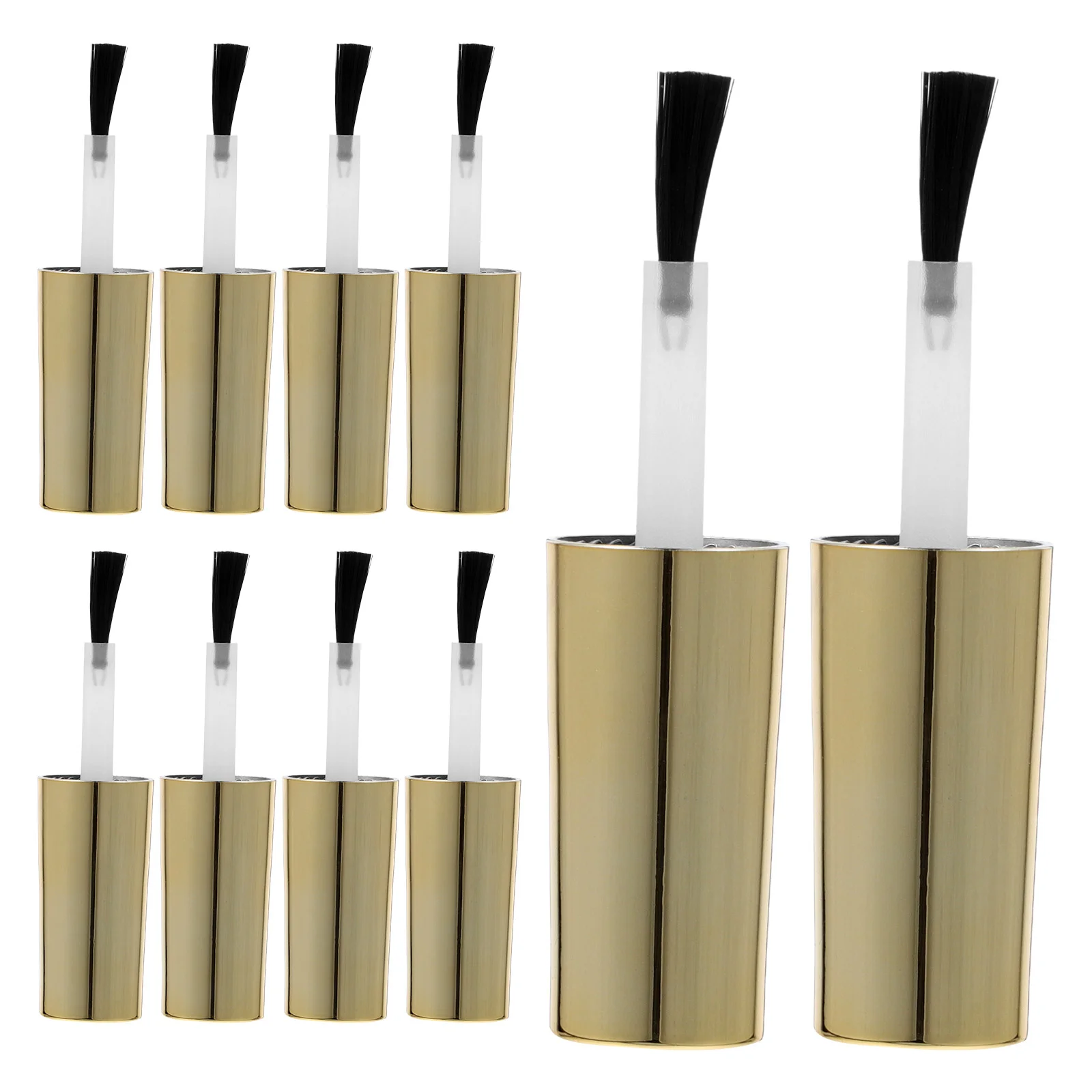 

10 Pcs Clear Gel Nail Polish Bottle Replacement Caps Applicator with Brush Black