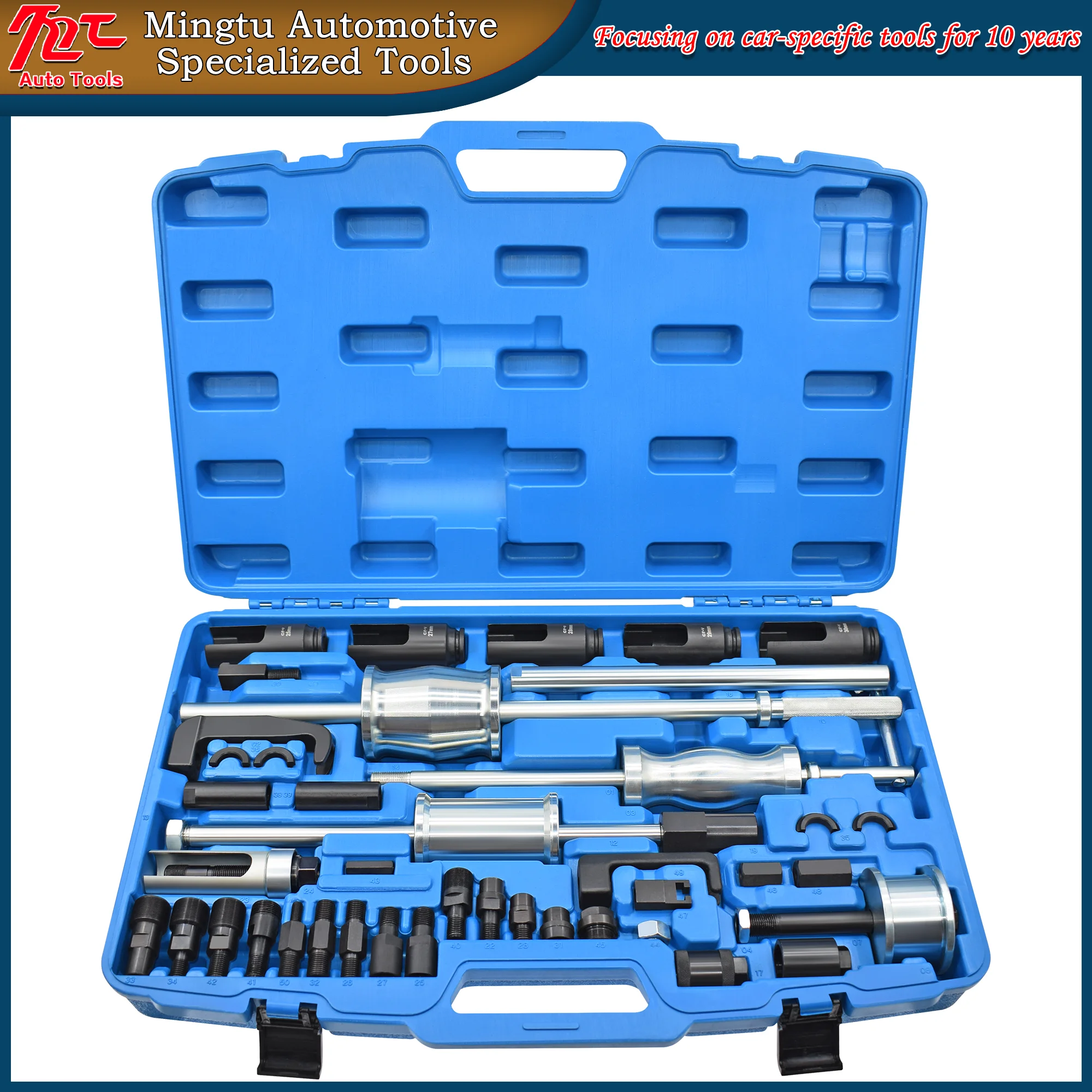 Diesel fuel injector removal tool for all car models; fuel injector puller; fuel injector disassembly tool for auto repair and m