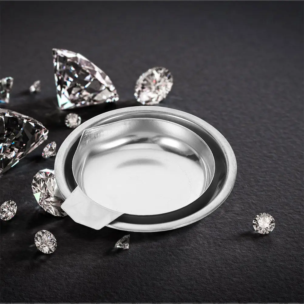 

2 шт. весовые чаши из нержавеющей стали с гладкой поверхностью, многоразовые лотки для взвешивания для электронных весов, ювелирных изделий, страз, косметики