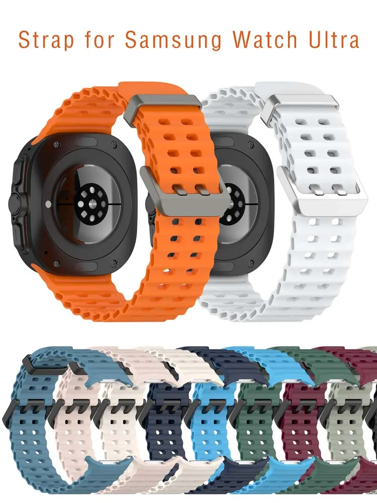 Sportarmband für Samsung Galaxy Watch Ultra 47 mm Zubehör Marine Silikon Sportarmband Correa Galaxy Watch 7 Ultra Band