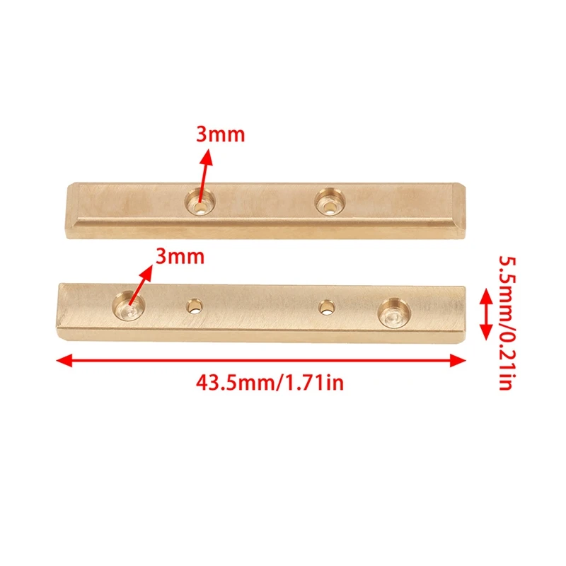 2Pcs Brass Boulder Bars Rock Rails For 1/24 Axial SCX24 AXI90081 AXI00001 RC Crawler Car Upgrade Accessories Parts