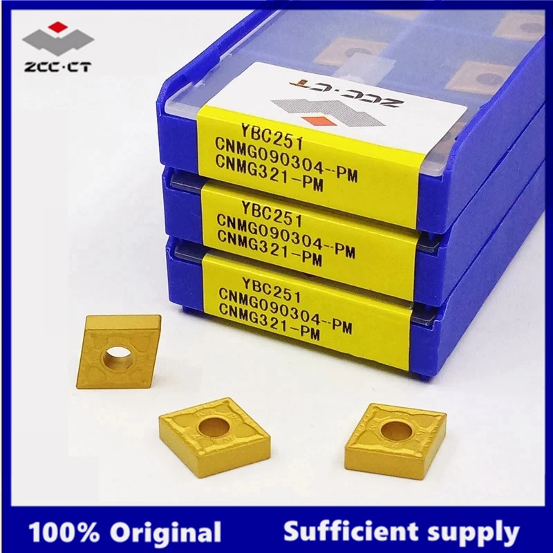 

10Pcs Zcc.Ct Cnmg090304-Pm Cnmg090308-Pm Ybc251 Ybc252 Ybd151 Lathe Car Cutting Carbide Tool Outer Circular Cnc Blade for Steel Parts Cast Iron