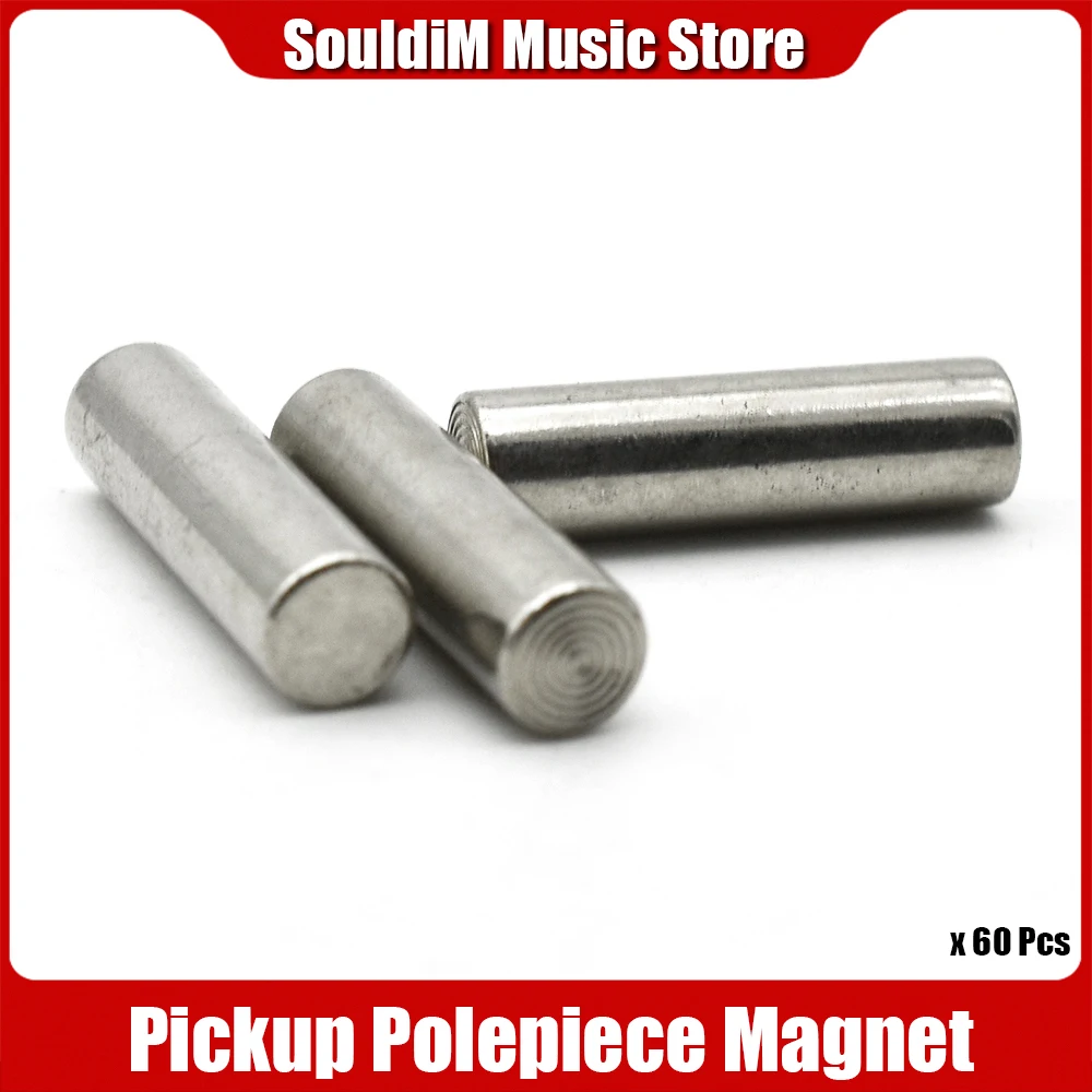 60Pcs Guitar Humbucker Pickup Magnetized Iron Polepiece Slug Pole Slug / Magnet Slug Rods 18*5mm