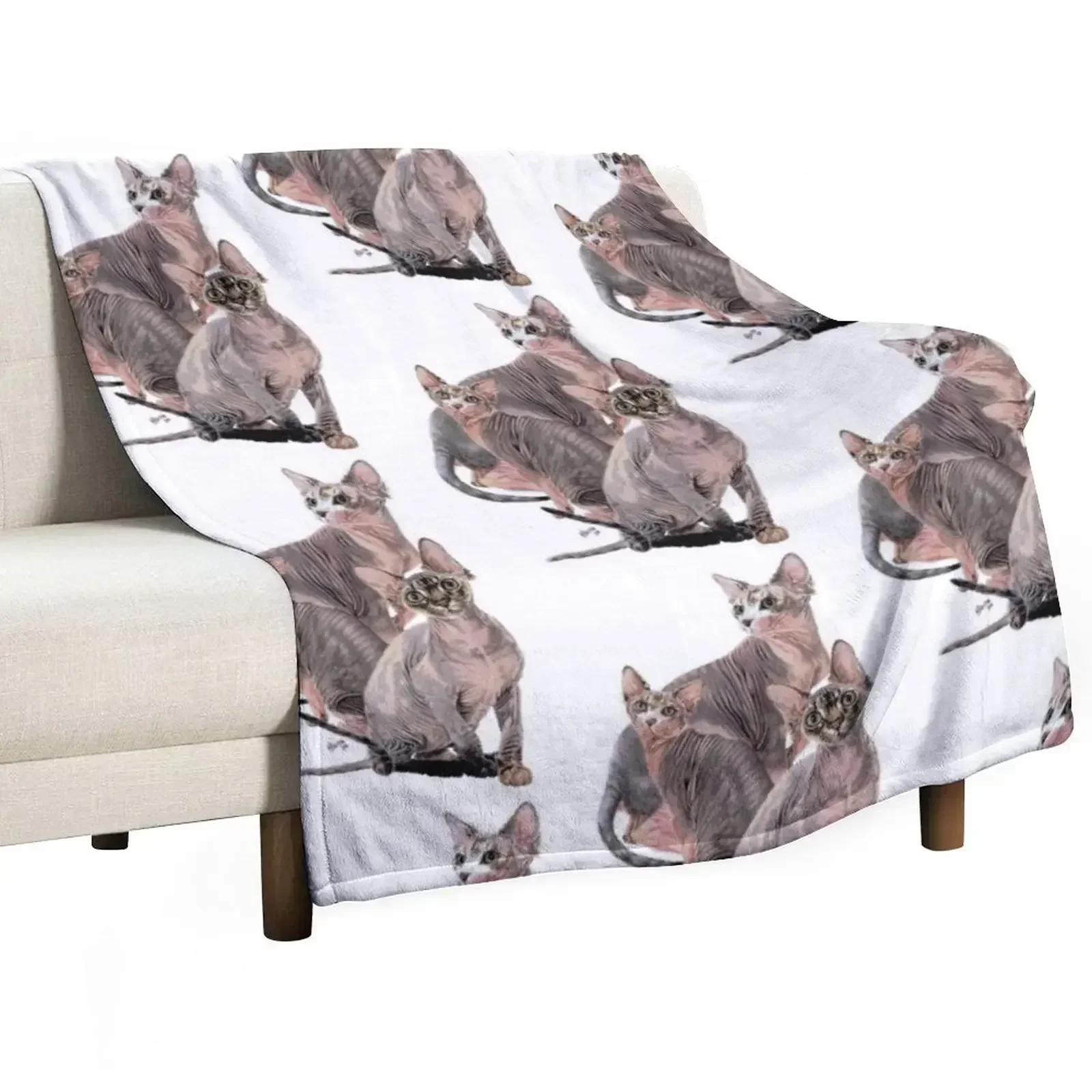 Sphynx Assortment Throw Blanket Bed linens Flannels Decorative Sofa Blankets