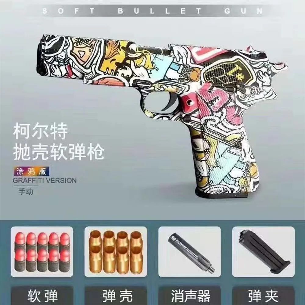 Pistolet jouet sûr pour enfants garçon coquille éjection pistolet jouet pistolet avec balles souples meilleur cadeau d'anniversaire livraison directe Tiktok