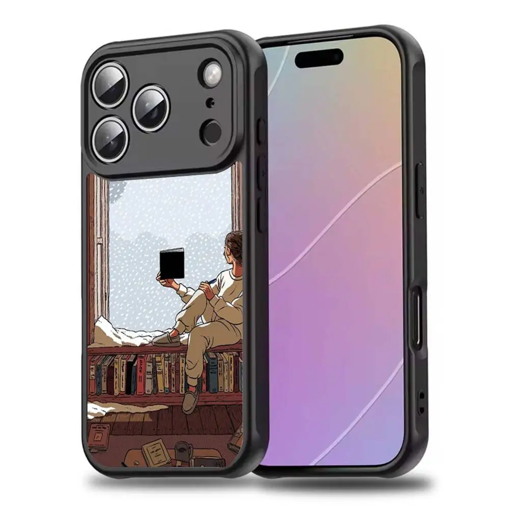 Coque de téléphone pour fille, bibliothèque de lecture R, pour iPhone 17,16,15,14,13,12,11,Pro,Max,Plus,Mini,SE4,E, chargement sans fil magnétique Magsafe