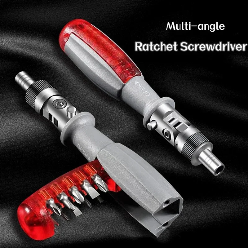 11 In 1 Multi Angle Elbow Ratchet Screwdriver Foldable Multifunctional Screwdrivers Set Professional Electrician Hand Tools