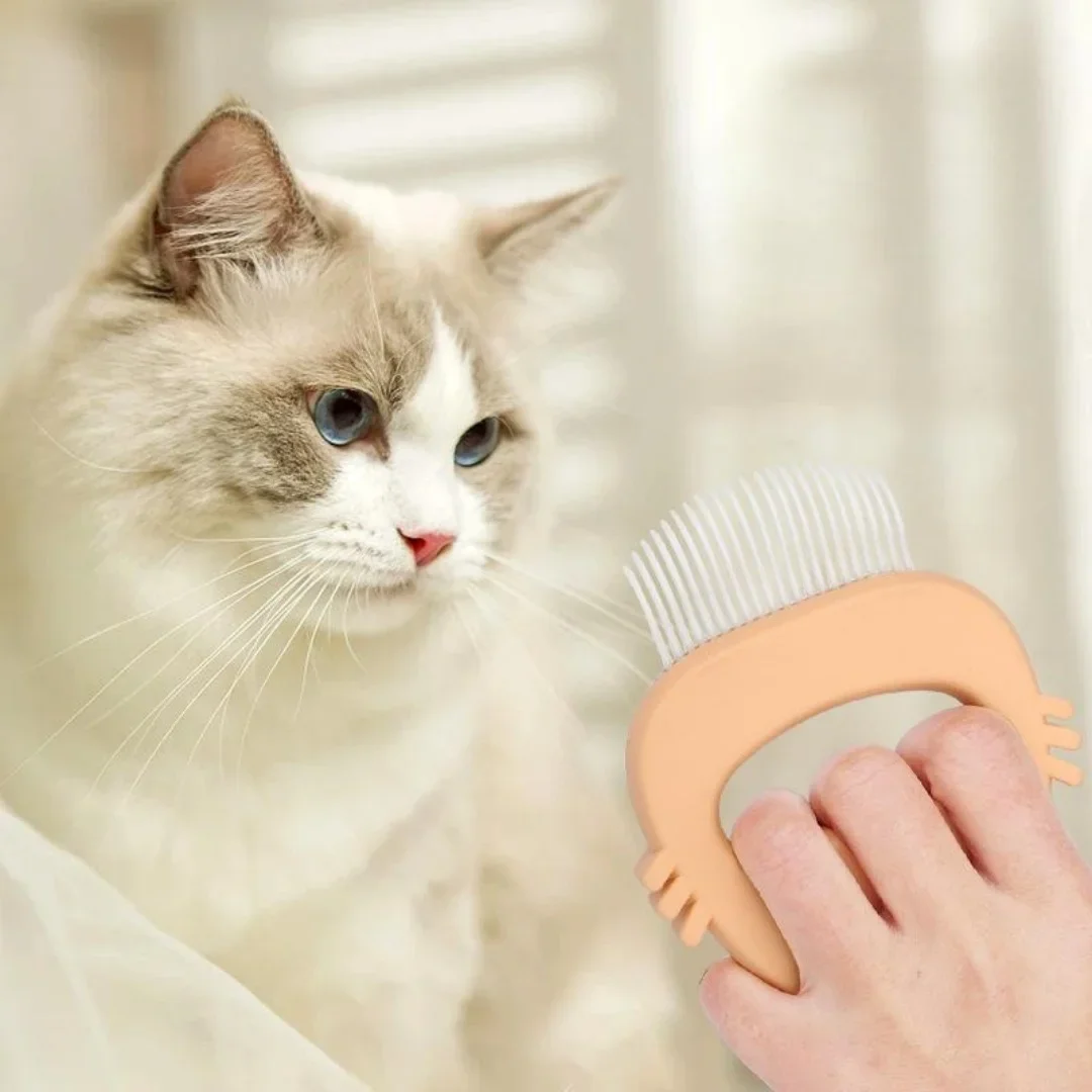 Cat Comb Animal Hand-Holding Care Comb Pet Shell Hair Remover Comb Kitten Cute Soft Brush Grooming Tool Puppy Beauty Supplies