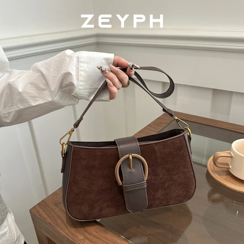 

Zeyph Women s Medium Shoulder Bag Crossbody Bag With Faux Suede Snap Closure For Autumn Winter Collection