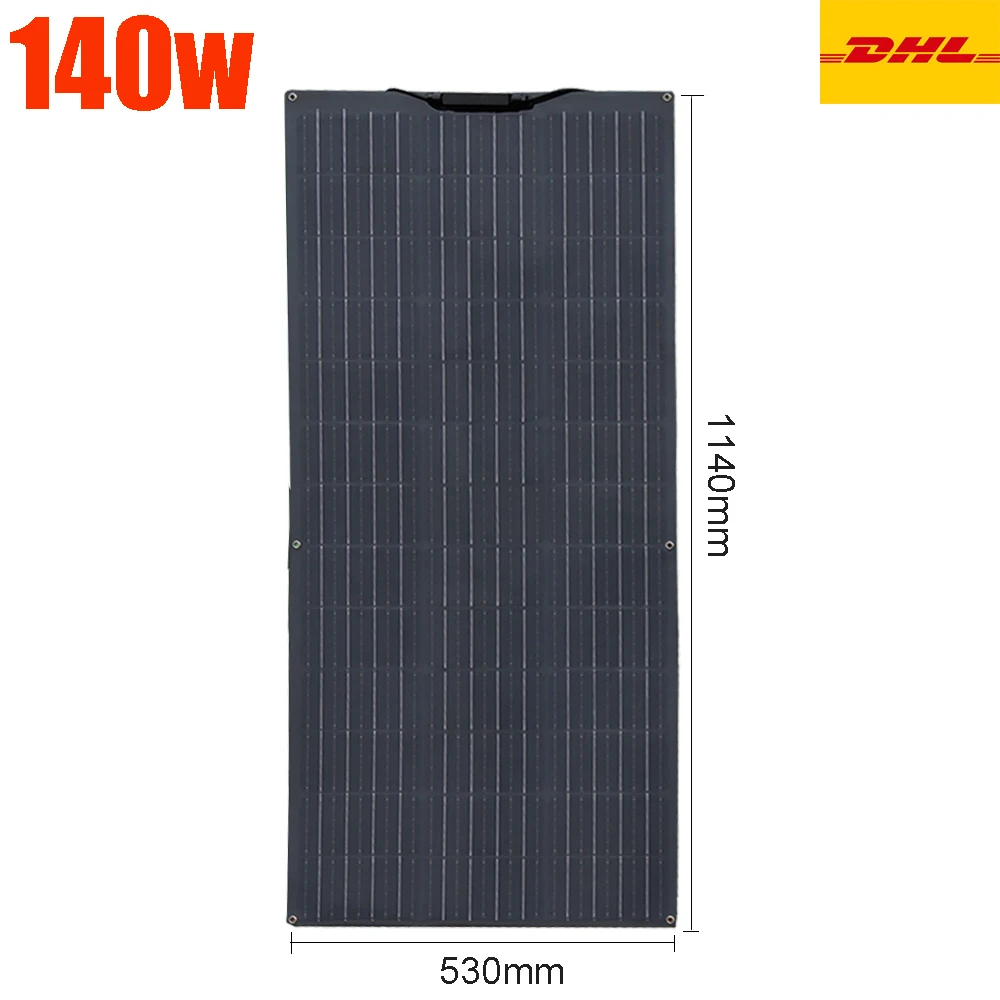 flexible solar panel 12v 140w 120w 100w 200w photovoltaic panel for car camper boat battery home system balcony DHL