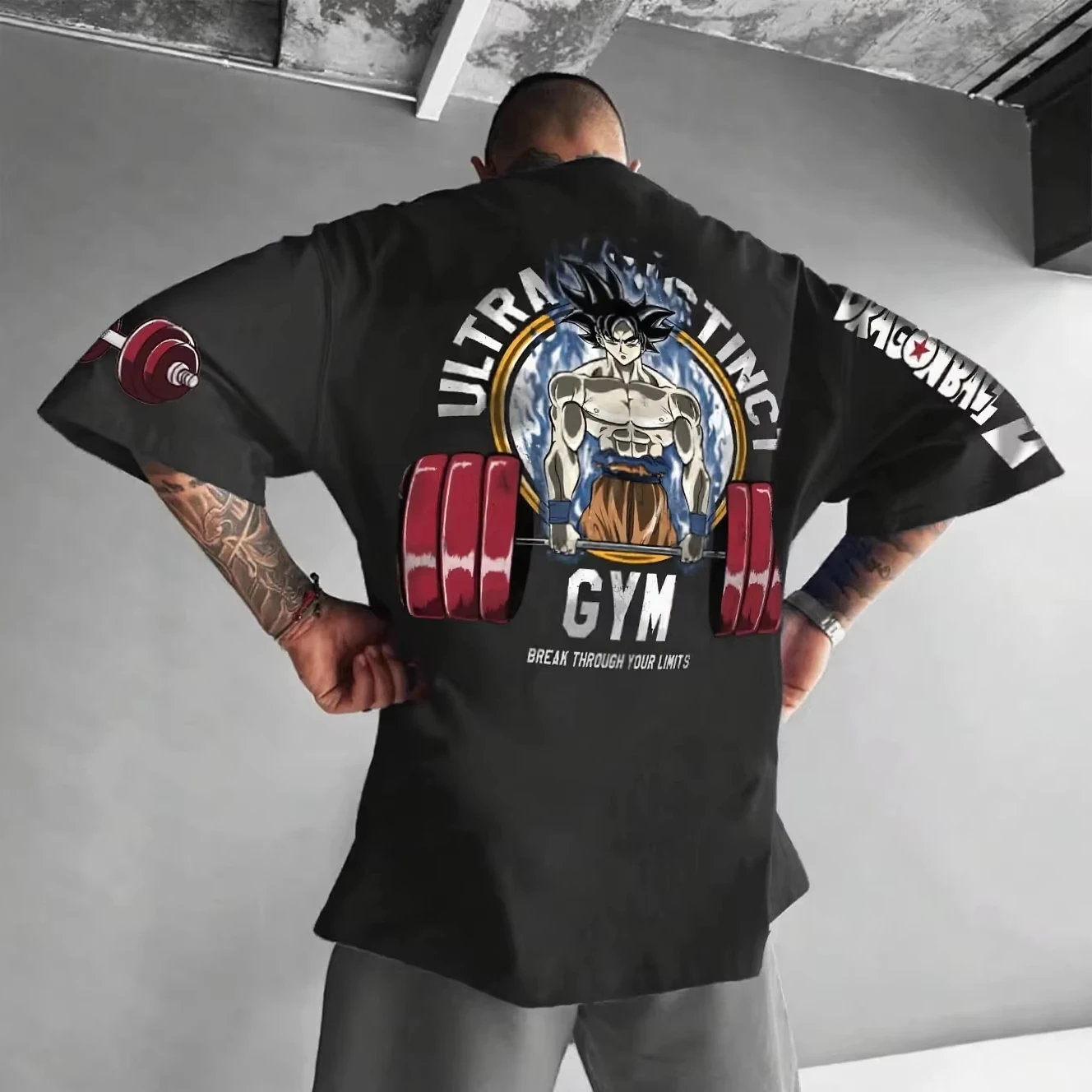 2026 Neues Dragon Ball Goku Fitness Grafik-T-Shirt für Herren, Sommer Anime Gym Baumwoll-T-Shirt für Damen, Kurzarm Casual Tops Y2k Kleidung
