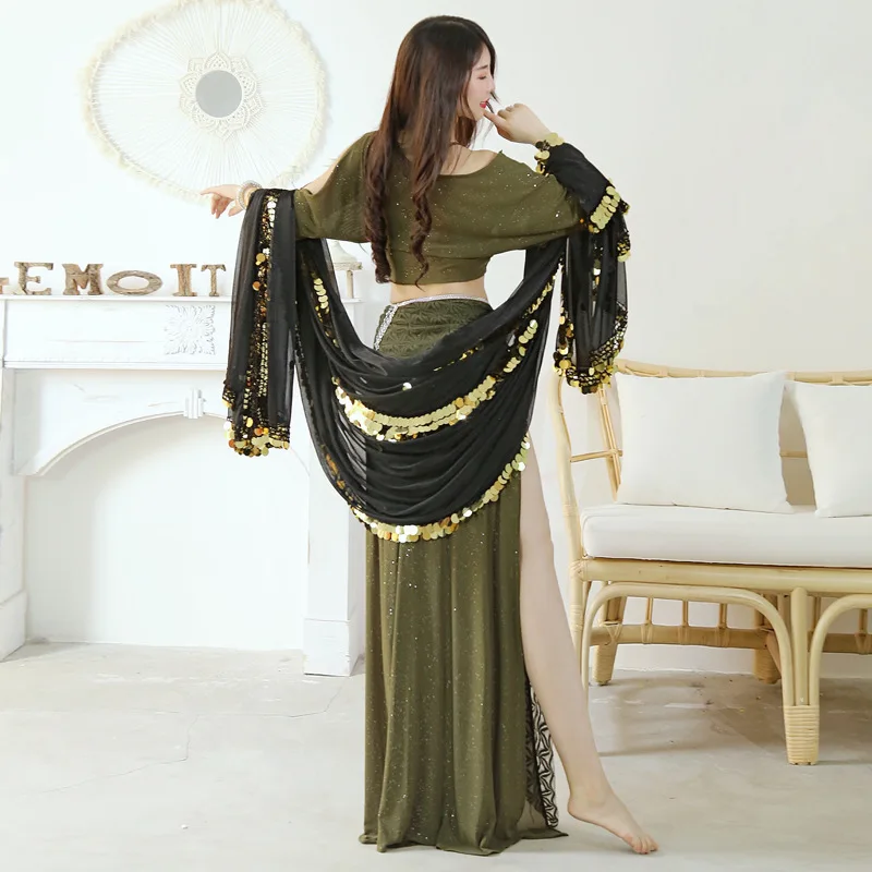 Belly Dance Malaya Scarf Sequins Decorate Stage Show Accessories Girl Performance Show Veils 2.5*1.5m Adult Big Throw Scarf