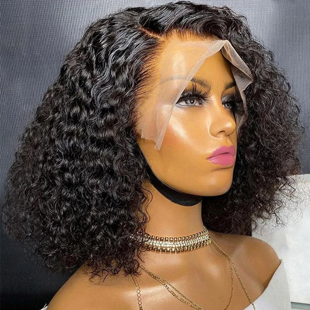 

Jerry Curly Bob Wigs Human Hair Short Curly Wig Pre Cut Lace 180% Glueless Wigs Human Hair Curly Lace Front Wigs For Black Women
