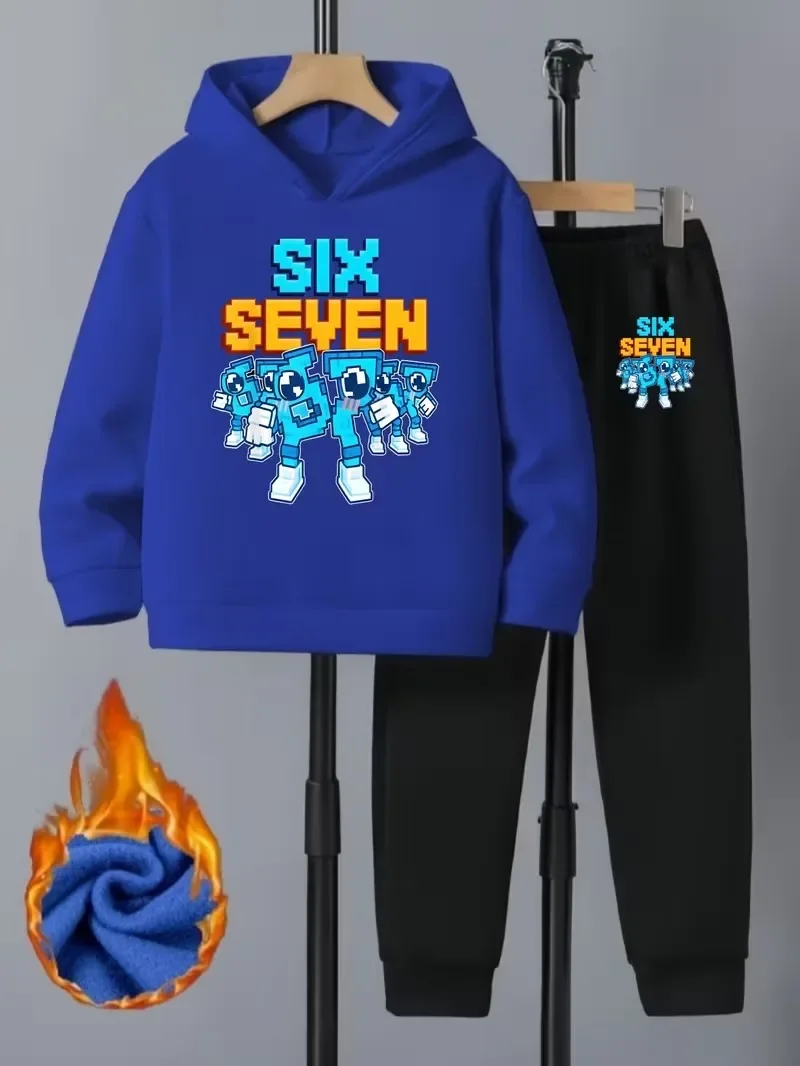 Six Seven 67 Graphic Kids Hoodies+Pant Sets Childrens Funny Clothes Boys Girls Tracksuit Suit Sweatshirt Long Sleeve Sportswear