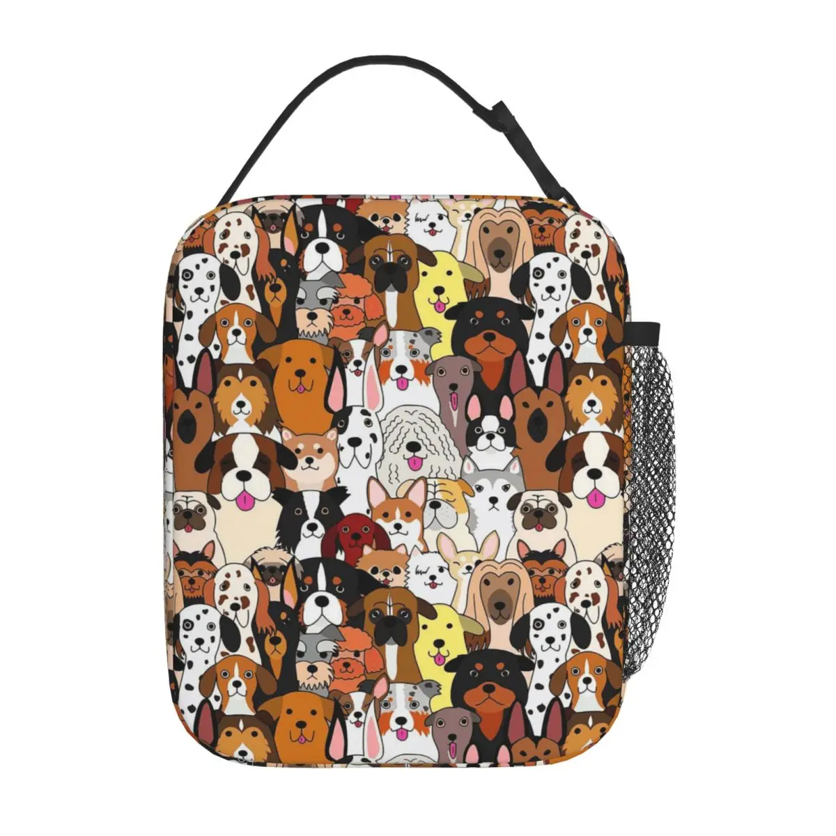 Various Small Dog Patterns Insulated Lunch Bag for Women Kids Portable Food Boxes Thermal Lunch Box Tote