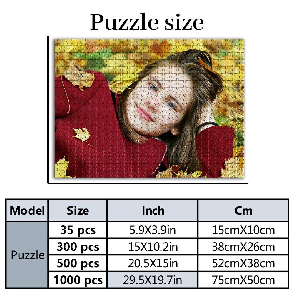 35/300/500/1000pcs Personalized Custom Photo Puzzle Photo Christmas Valentine's Day Birthday Gifts Toys For Boys Kids Toys