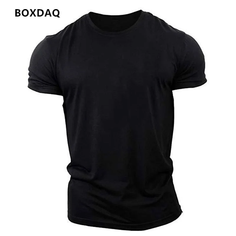 Solid Color Men Sports Style T-Shirts Short Sleeve O-Neck Running Fitness Sporty Tops Summer Gym Workout Casual T Shirt Big Size