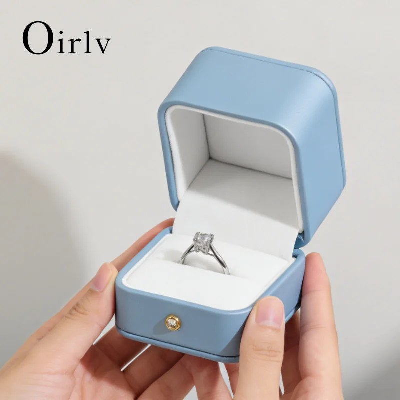 

Oirlv Luxury Leather Jewelry Organizer Wedding Ring Box Pendant Bracelet Necklace Storage Case Packaging Jewelry Display Box