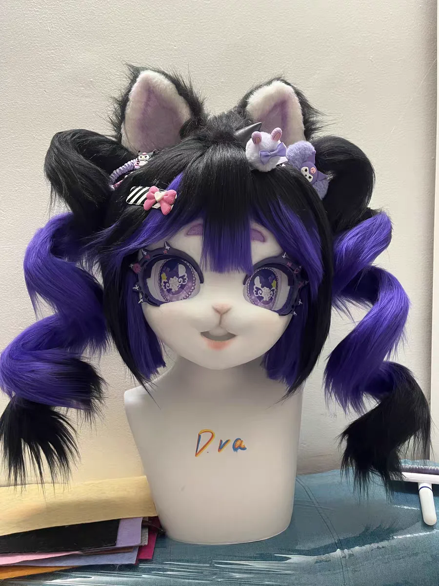 

Fursuit Kigurumi Headsets Custom Made Furry Cat Doll Cat costumes Animal Heads Wearable Kig Headsets Animal Costume Cosplay