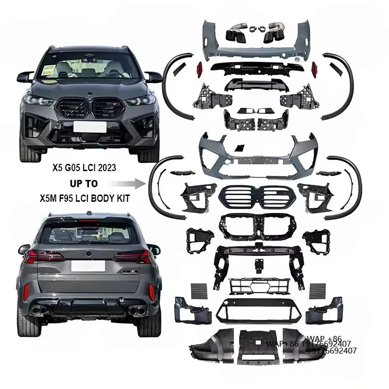 

Upgrade 2023 F95 LCI X5M Style Bodykit for'BMW X5 G05 LCI Car Full Sets Front Rear Bumper Fender Exhaust Cut-Outs Made Plastic