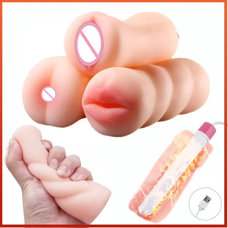 Sex Toy for Men 4D Realistic Deep Throat Male Masturbator Silicone Artificial Vagina Mouth Anal Oral Erotic Toy Masturbation Cup