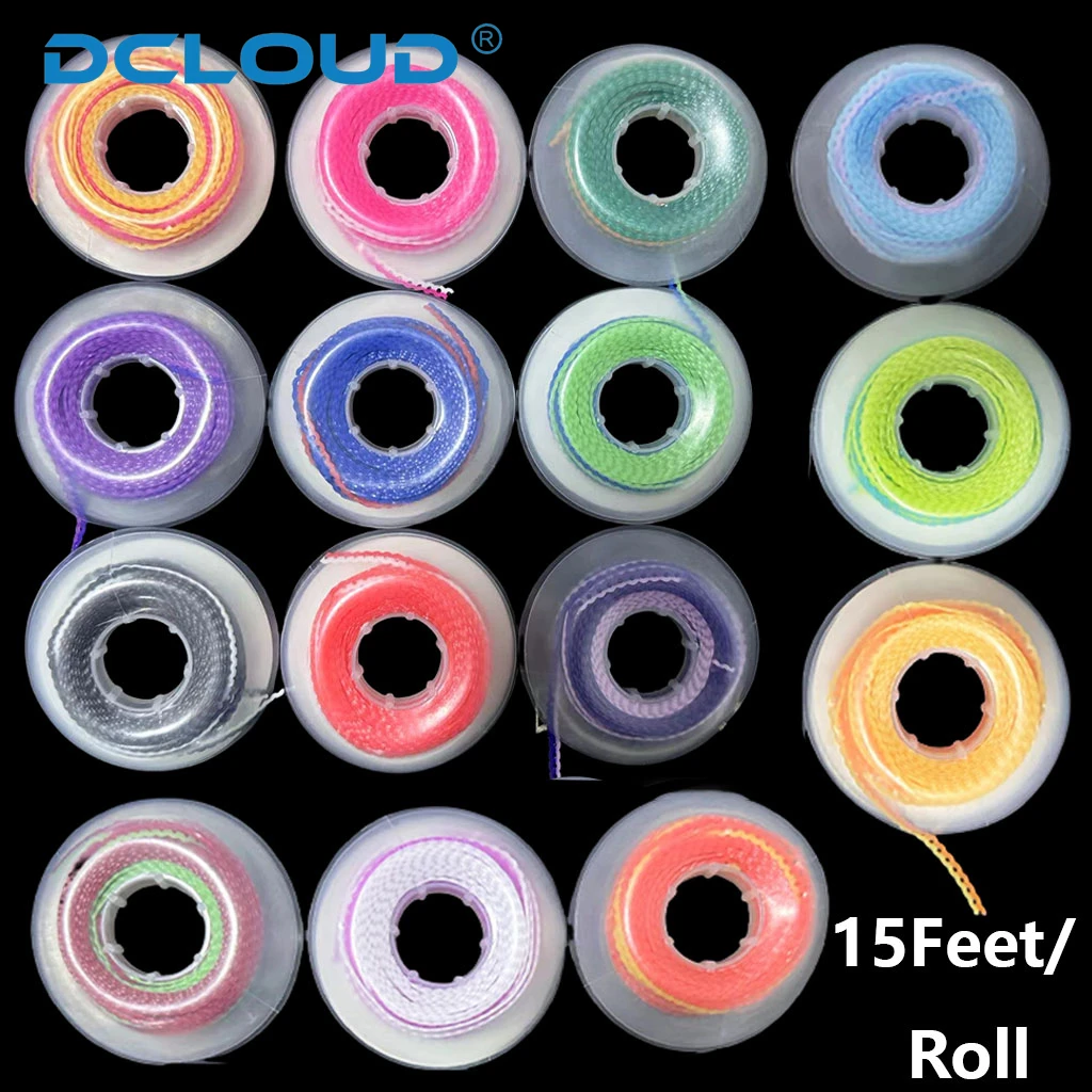 15Feet/Roll Dental Orthodontic Elastic Ultra Power Chain Two Colored Rubber Band Long/Short/Continuous Dentistry Ortho Materials