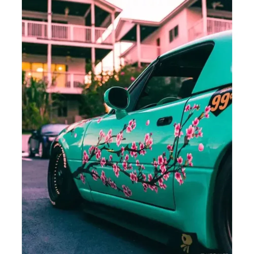 

Sakura Cherry Blossom Car Livery, Japanese Theme Side Car Vinyl Livery, Universal Size, Large Vehicle Graphics, Car Livery,