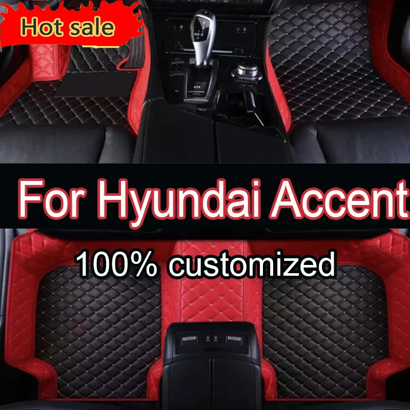 Car Floor Mats For Hyundai Accent Verna Super Pony Brio Dodge Attitude MC MK3 2006~2011 Leather Mat Rugs Carpets Car Accessories