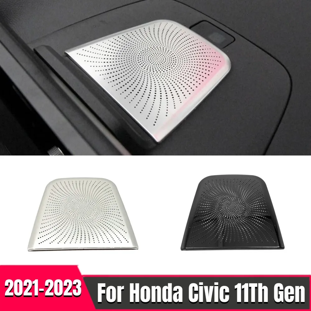 

For Honda Civic 11th Gen 2021 2022 2023 Car Navigation Frame Speaker Horn Loud Garnish Cover Stainless steel styling Accessories