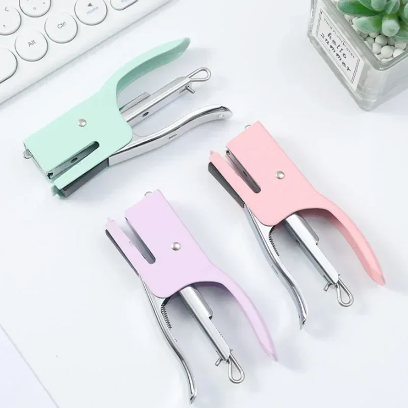 1pc No Nails No Staples Stapling Machine Metal Stapler Plier Packaging Plier Stapler 10-16 Sheets Capacity No Staples clip