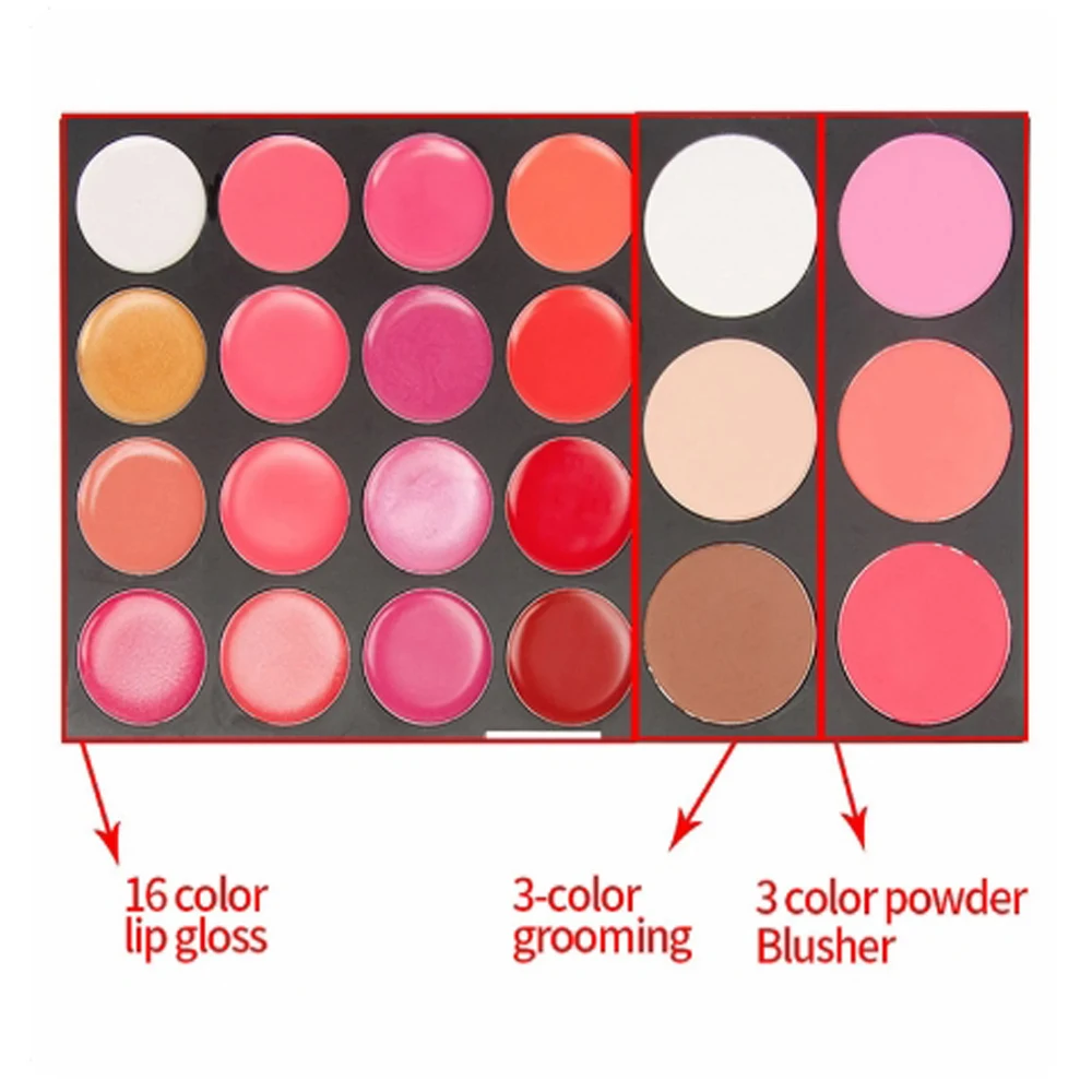 Kit de maquillaje multifunción de 82 colores, caja completa de sombra de ojos en polvo, colorete, lápiz labial, maquillaje para mujeres principiantes, paleta portátil de viaje