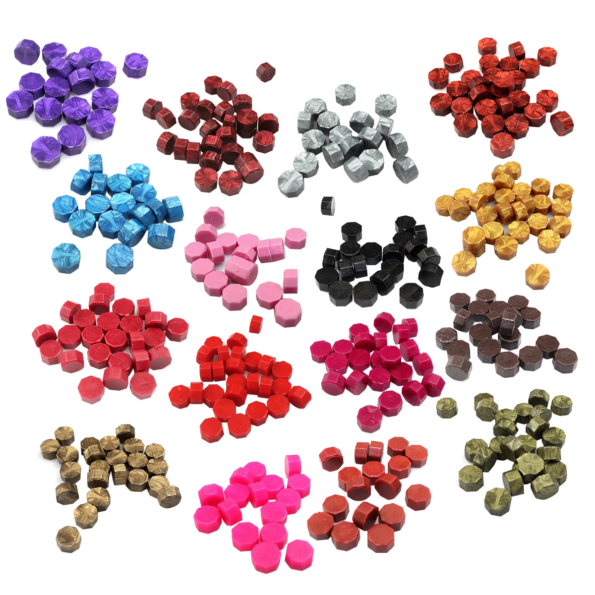 

100 Pcs Wax Pellets Beads Octagon Shape European Retro Sealing Kit for Letters Envelopes Gifts Tea Packaging